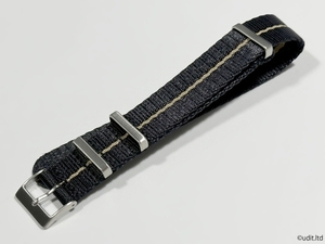  rug width :20mm gloss having . high quality NATO strap black / beige stripe wristwatch belt for watch band DC