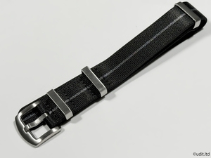  rug width :20mm high quality lustre NATO strap wristwatch belt black × gray stripe fabric for watch band 