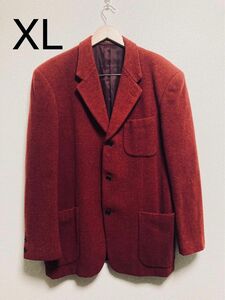 WHISKERS メンズ　 テーラードジャケット ウールジャケット　レッド　赤　XL 大きいサイズ