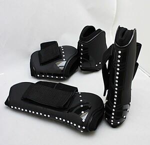  horse riding rhinestone protector rom and rear (before and after) . set black Kirakira new goods 