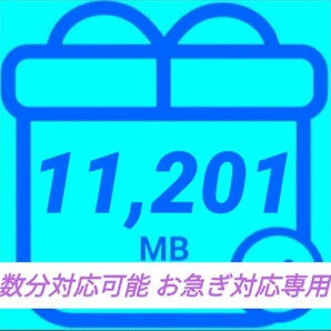 mineo マイネオ パケットギフト 約11GB 11201MB 匿名 夜間・深夜も迅速対応 数量限定 の画像1