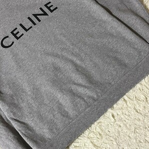 セリーヌ 【現行モデル】 CELINE パーカー スウェット トレーナー トップス エディ期 ビックロゴ メンズ グレー サイズM 背面 バックロゴ の画像6