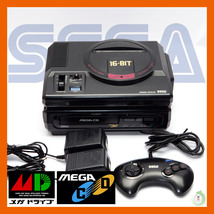 SEGA　メガドライブ メガCD セット　ゲーム機 MEGA DRIVE 16-BIT MEGA-CD HAA-2510/HAA-2910 本体 コントローラー 難有？_画像1