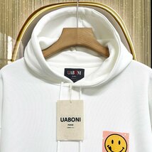 個性EU製＆定価4万◆UABONI*Paris*パーカー*ユアボニ*パリ発◆コットン 柔らかい ストレッチ お洒落 笑顔 ユニセックス 春 スウェット M/46_画像3