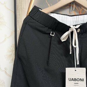 高級EU製＆定価5万◆UABONI*Paris*スーツパンツ*ユアボニ*パリ発◆上品 接触冷感 薄手 ストライプ柄 スラックス ズボン 通勤 ビジネス L/48の画像5