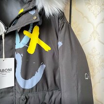 個性EU製＆定価8万◆UABONI*Paris*ダウンジャケット*ユアボニ*パリ発◆ダックダウン90％ 肉厚 防寒防風 総柄 豪華毛皮ファー L/48サイズ_画像6