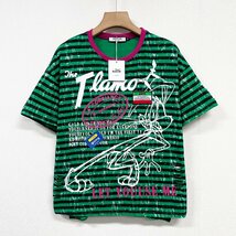 高級ヨーロッパ製※定価2万◆ブルガリア発※RISELIN 半袖Tシャツ 薄手 個性 ウサギ ストライプ柄 ダメージ加工 ゆったり ストリート M/46_画像1