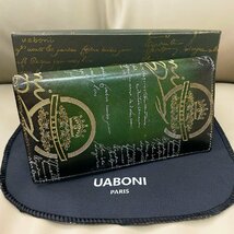 特注限定品*EU製 定価17万◆UABONI幻のパティーヌ*二つ折り 長財布◆絶賛 カリグラフィー ゴールデン 手染 カーフスキン 本革 ハンドメイド_画像1