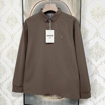 一枚限定EU製＆定価4万◆UABONI*Paris*ポロシャツ*ユアボニ*パリ発◆上質 快適 ソフト POLO 吸汗速乾 無地 通勤 カジュアル 2XL/52サイズ_画像7