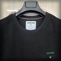 一枚限定EU製＆定価5万◆UABONI*Paris*プルオーバー*ユアボニ*パリ発◆豪華シルク/カシミヤ混 ソフト 凹凸 オシャレ スポーツ 日常着2XL/52_画像3