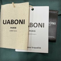 一枚限定EU製＆定価4万◆UABONI*Paris*ポロシャツ*ユアボニ*パリ発◆上質 快適 ソフト POLO 長袖 無地 通勤 紳士 トップス ビジネス M/46_画像9