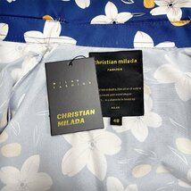 定価3万★christian milada・ミラノ発・アロハシャツ★上品 軽量 薄手 速乾 ソフト 総柄 半袖シャツ おしゃれ リゾート 定番 夏服 L/48_画像10