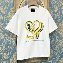 定価2万★christian milada・ミラノ発・半袖Tシャツ★コットン100％ 個性 吸湿速乾 薄手 ハート柄 オシャレ リラックス カジュアル 2XL/52_画像10