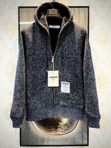 上質EU製&定価5万◆UABONI*ジャケット*Paris*ユアボニ*パリ発◆ウール/コットン混 裏起毛 軽量 柔らかい 防寒 フード付き L/48サイズ_画像1