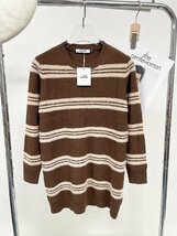 定番ヨーロッパ製※定価5万◆ブルガリア発※RISELIN セーター 高品質ミンク/カシミヤ混 切替 ふわふわ ニット ストライプ レディース M/46_画像8