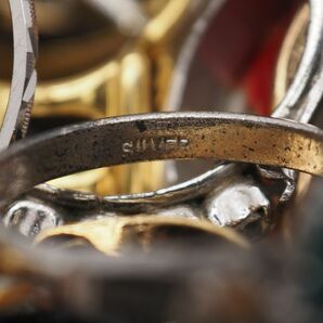R0318 リング 指輪 まとめて 500g以上 セット 真珠 パール シルバー カラーストーン多数 大量 1円の画像8