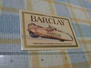 Barcley/チーム バークレー ストロイア/サイドカー/ステッカー/シール/ ※ヤフーショッピングストア/レア物商会・健美堂でも大量出品中!