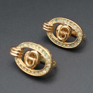 正規品 クリスチャンディオール CDロゴ Dior イヤリング ゴールド Authentic Mint Earring Gold Christian Dior