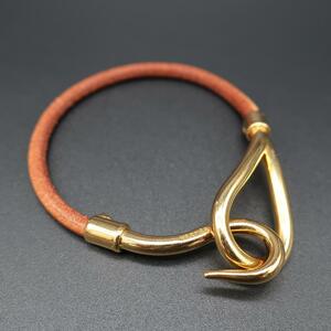 正規品 エルメス Herms アタメレザー ブレスレット バングル 美品 Authentic Mint Leather Bracelet Bangle