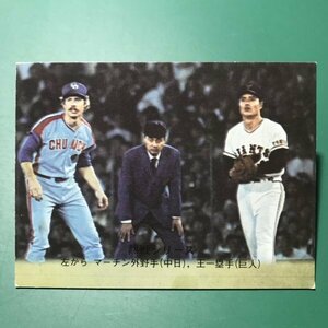 1974年　カルビー　プロ野球カード　74年　362番　巨人・王貞治　中日・マーチン　　　【C78】
