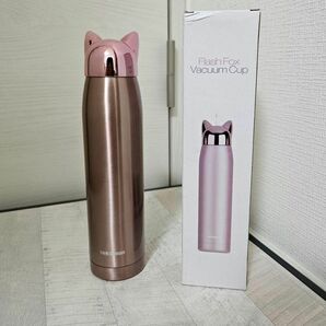 【 新品】限界価格★ 猫耳 水筒 タンブラー 320ml ピンク ねこみみ かわいい 保温 保冷 ステンレス構造 ボトル