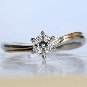 Pt950 K18 ケイウノ ミッキー ダイヤモンド 0.317ct リング SWEETRICK DIAMOND MICKEY　