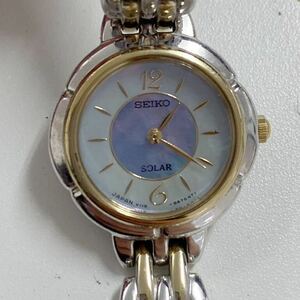 １円スタート SEIKO セイコー レディース腕時計 V110-0A70 ソーラー レディースウォッチ 