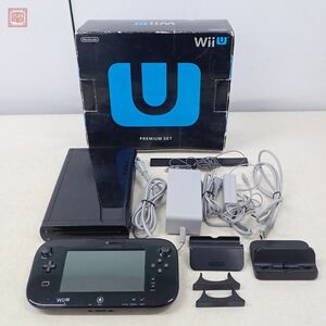 動作品 WiiU 本体 32GB クロ プレミアムセット ニンテンドー 任天堂 Nintendo 箱付【10