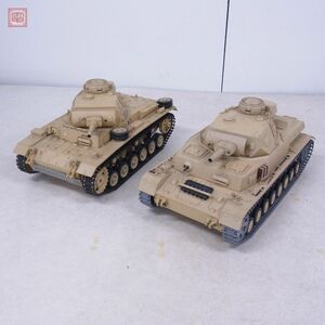 ヘンロン 1/16 ドイツ パンター 3号戦車/4号戦車 まとめて2個セット バトルタンク ラジコン Heng Long 破損有 動作未確認 ジャンク【40