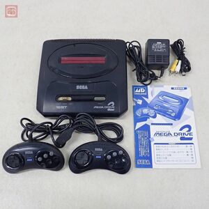 動作品 MD2 メガドライブ2 MEGA DRIVE 2 本体 HAA-2502 + コントローラー + AVケーブル + 電源 セガ SEGA 取説付 難あり【10