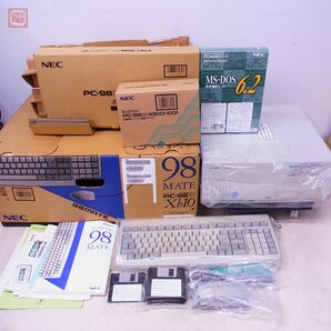 1円〜 未使用 NEC PC-9821 Xb10/F 本体 キーボード・マウス・FD・MS-DOS 6.2・箱説 + HDD実装アダプタ付 98MATE 日本電気【EAの画像1