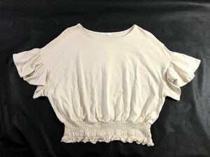 ★COLZA レディース 半袖 フリル チュニック ベージュ M 美品 送料198円