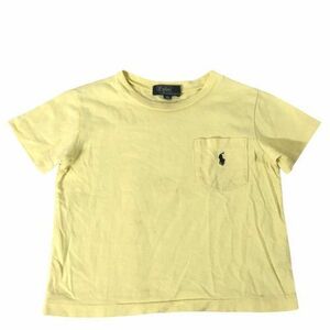 ★【ラルフローレン(Ralph Lauren)】ベビー 男の子 半袖 U首 Tシャツ (黄) 90 《中古△》送料185円 〈半袖Tシャツ・男の子・90サイズ〉