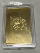 インゴット/中国銀行　bank of China 999GOLD /記念金貨コイン・金貨バー長方形 28.7g 24kgp Gold Plated 専用ケース付き_画像2