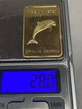 記念金貨コイン/the Endangered Dolphinゴールドバー FINE GOLD CLAD28g /シリアルナンバー入り24kgp Gold Plated_画像4
