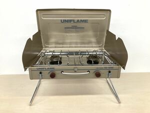 UNIFLAME/ Uni frame TWIN BURNER/ twin burner US-1800 two burner portable cooking stove camp outdoor present condition goods 