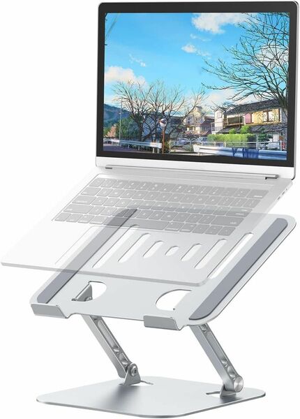 ノートパソコンスタンド ノートPC タブレットスタンド 折りたたみ式 高さ&角度調整可能 タブレットホルダー 滑り止めアルミ製軽量