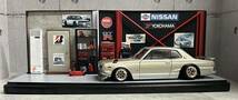 アシェット 国産名車 1/24 日産 スカイライン 2000GT-R ハコスカ カスタム ガレージ ジオラマケース 旧車 ミニカー_画像1