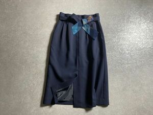 BLUE LABEL CRESTBRIDGE◆春◆ちらっと覗くチェック柄が可愛い◎ ベルテッド スカート ◆サイズ38◆ブルーレーベル クレストブリッジ