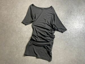 EMPORIO ARMANI◆春◆変形アシンメトリーデザイン しっとり柔らかリヨセル◎ カットソー ワンピース ◆サイズIT38◆エンポリオアルマーニ