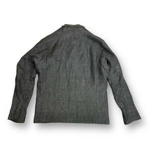 定価82500円 美品 ● DEVOA 23AW Jacket Heavy linen ヘビー リネン ノーカラー カットオフ ジャケット デボア デヴォア チャコール系 3の画像2