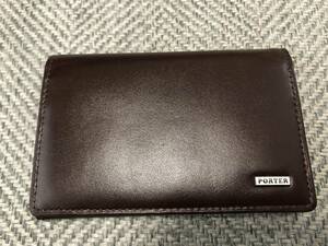 試用のみ美品 PORTER ポーター SHEEN カードケース 茶 シーン 名刺入れ ブラウン CARD CASE