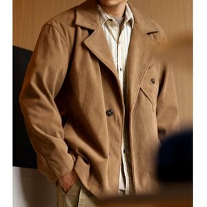 ボアジャケット 襟コーデュロイショートジャケット 厚手 メンズ コート 紳士服 ビジネス 通勤 ゆったり 暖かい 防寒 ブラウン