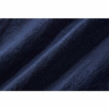 レトロ 手作り 綿麻 藍染 カジュアルパンツ メンズ ゆったり 大きいサイズ リネンパンツ 天然藍 Indigo インディゴ 薄手 XL_画像9