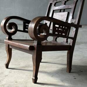 ベトナム アンティーク家具 古家具 椅子 イス ヴィンテージ家具 無垢材 古材 インテリア ディスプレイ ローチェア カフェ 木の椅子の画像4