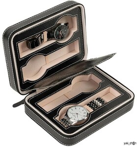  wristwatch storage case black 4ps.@ storage wristwatch storage bok Swatch case leather case watch box fastener type portable travel waterproof Impact-proof 