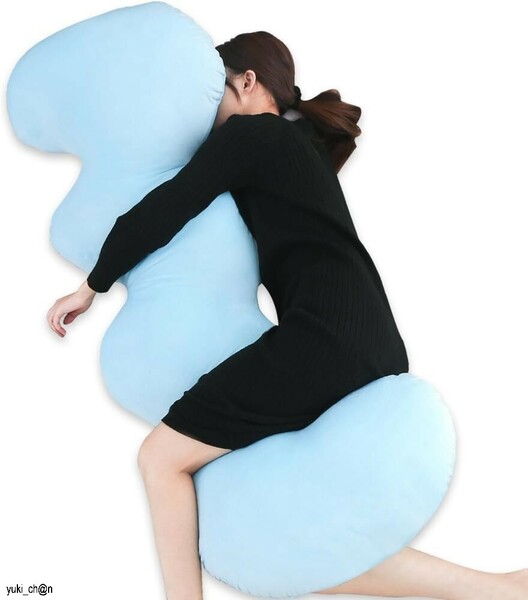 クラウド抱き枕 だきまくら ブルー 135cm ボディーピロー ハグピロー 添い寝枕 昼寝 授乳クッション 足枕 ファスナー付 もちもち 可愛い