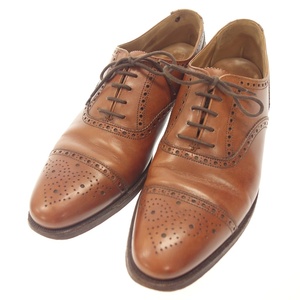 美品◆クロケット＆ジョーンズ レザーシューズ パンチドキャップトゥ ウエストフィールド WESTFIELD ブラウン UK7.5E CROCKETT&JONES【LA】