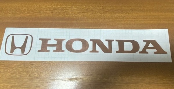 残1)【送料込み】切文字ステッカー(H・ホンダ/Hマーク&HONDA・ミラーメタリック・ローズゴールド/大サイズ:49.5×6.8cm)