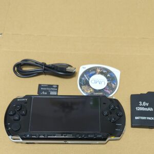 管理：061 SONY PSP3000 動作確認済み すぐ遊べるモンハンセット 電池新品　ケーブル　メモリースティック付き